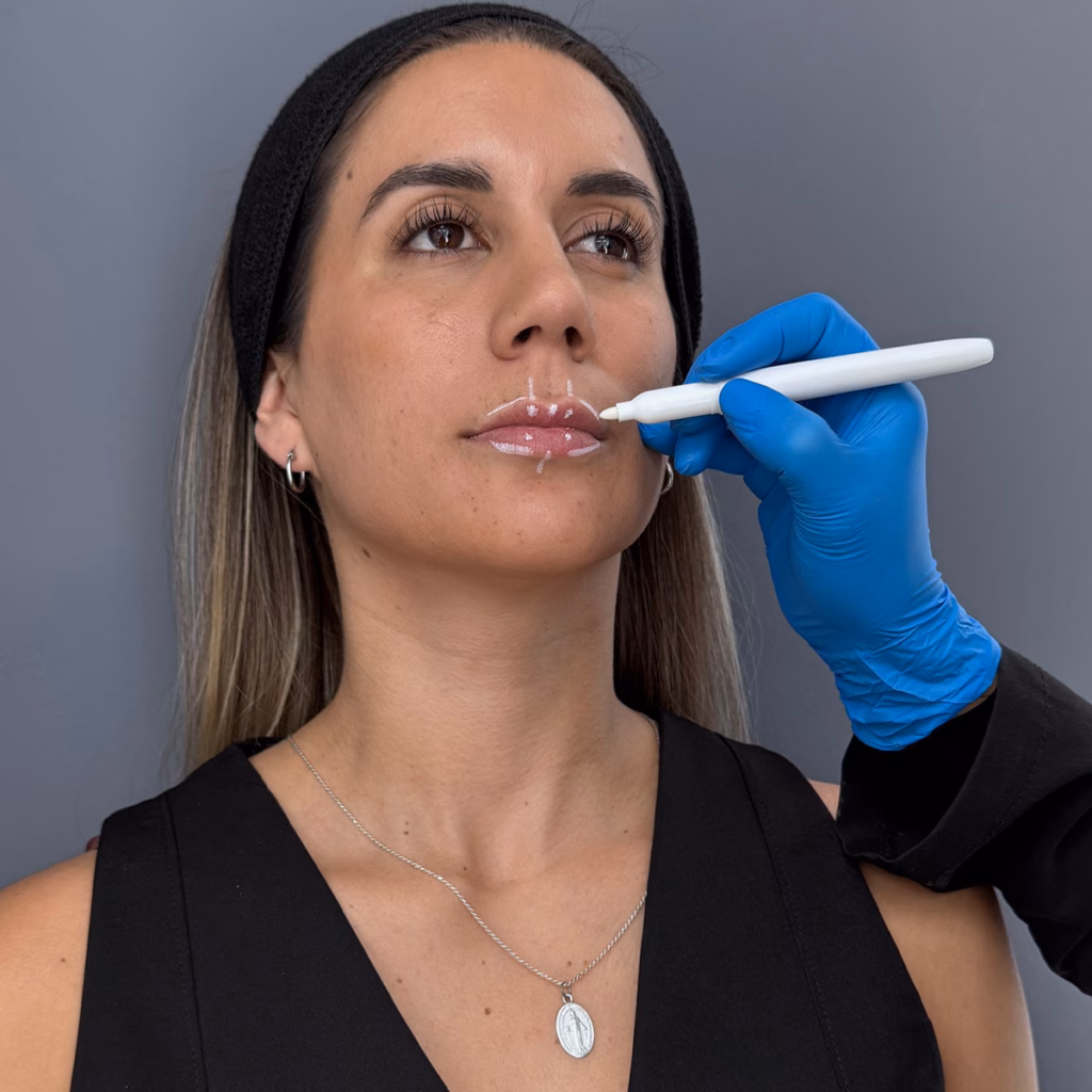 Relleno de labios antes y después en Clínica EM