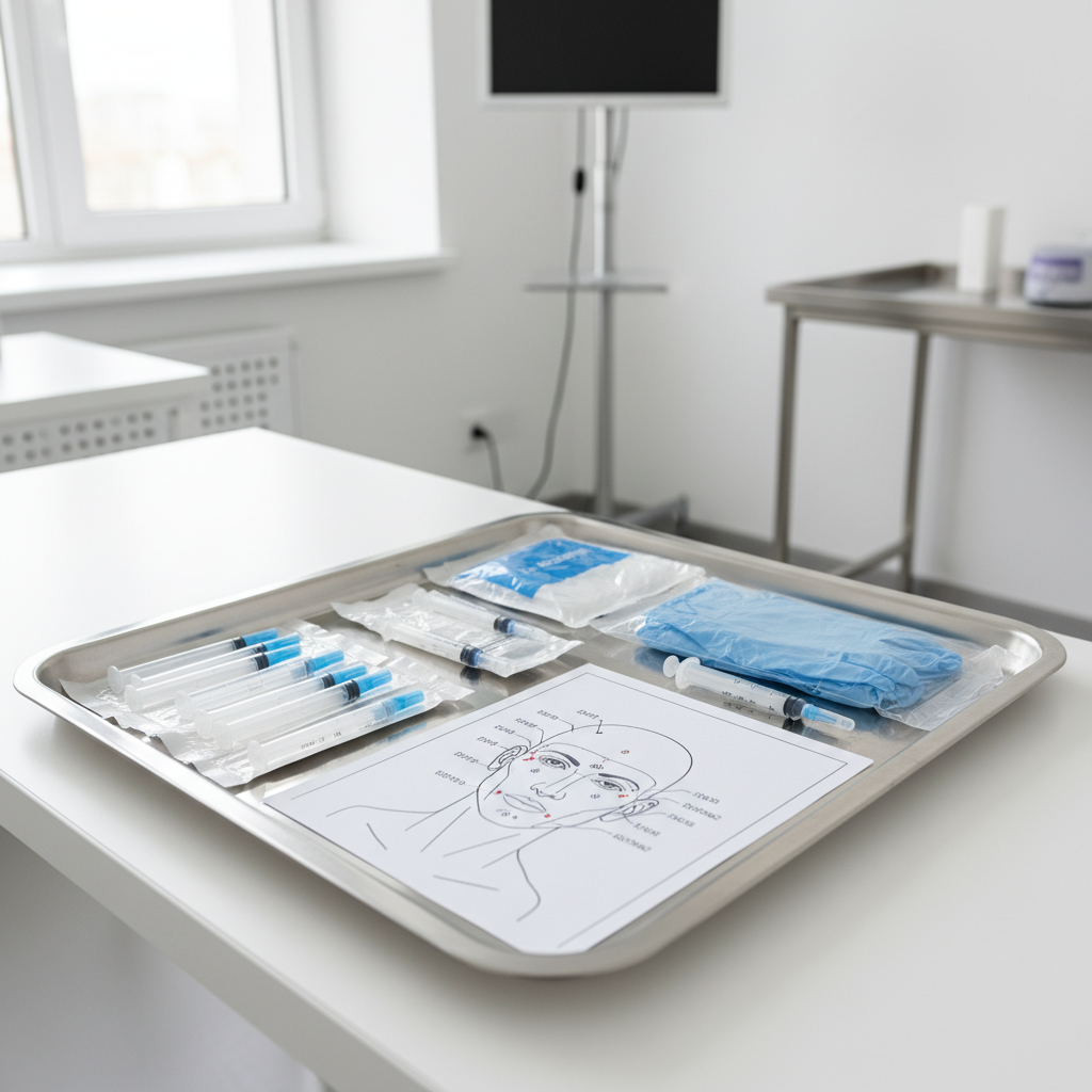 M&eacute;dico organizando un plan con Promociones Black Friday en tratamientos est&eacute;ticos sobre una bandeja cl&iacute;nica con insumos est&eacute;riles.