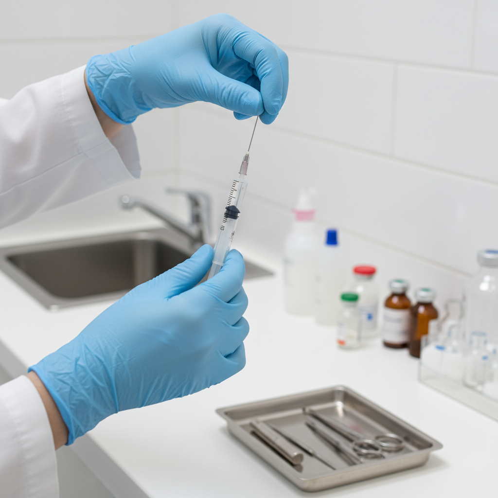 Medicina estética en Concepción: La experiencia de Clínica EM 1 Médico preparando un tratamiento en un box para ilustrar la Medicina estética en Concepción: La experiencia de Clínica EM con foco en seguridad y duración de resultados.