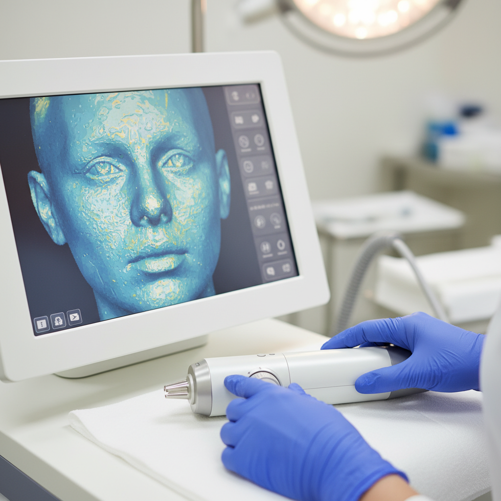 Tendencias en medicina estética Chile 2026: Lo nuevo en tecnología 1 Consola clínica mostrando análisis cutáneo avanzado para explicar Tendencias en medicina estética Chile 2026: Lo nuevo en tecnología