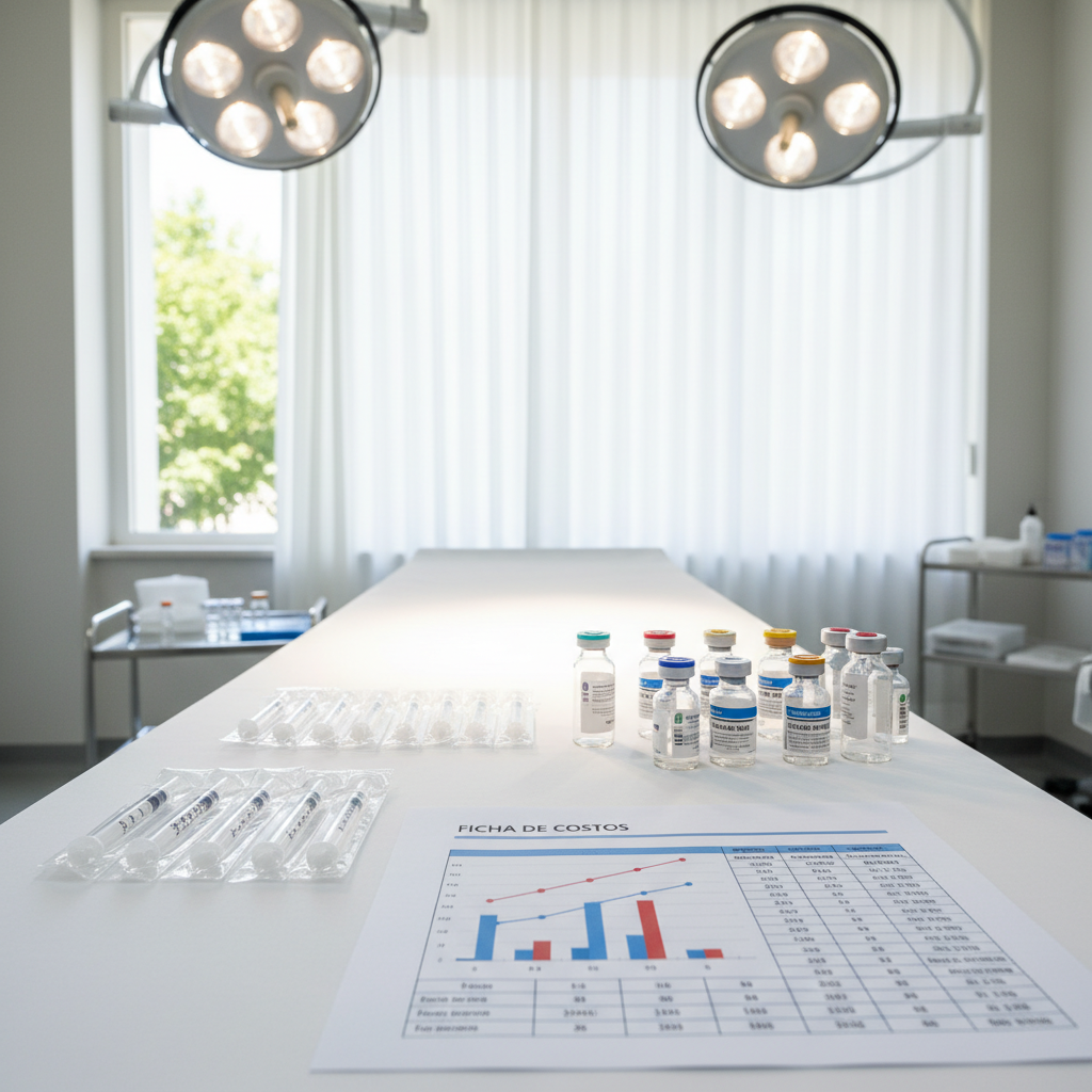 Material cl&iacute;nico ordenado con ficha explicativa sobre Precios de medicina est&eacute;tica en Chile 2026: Gu&iacute;a de costos y calidad en una cl&iacute;nica m&eacute;dica chilena.